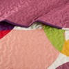 Hastings Home 3-piece Quilt Bed Set, Reversible Microfiber Bedding With Shams for Bedroom (Full/Queen, Pink Rose) 626127WQF